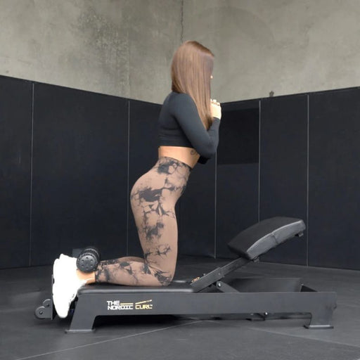 The Abs Company Nordic Curl upright kneeling position