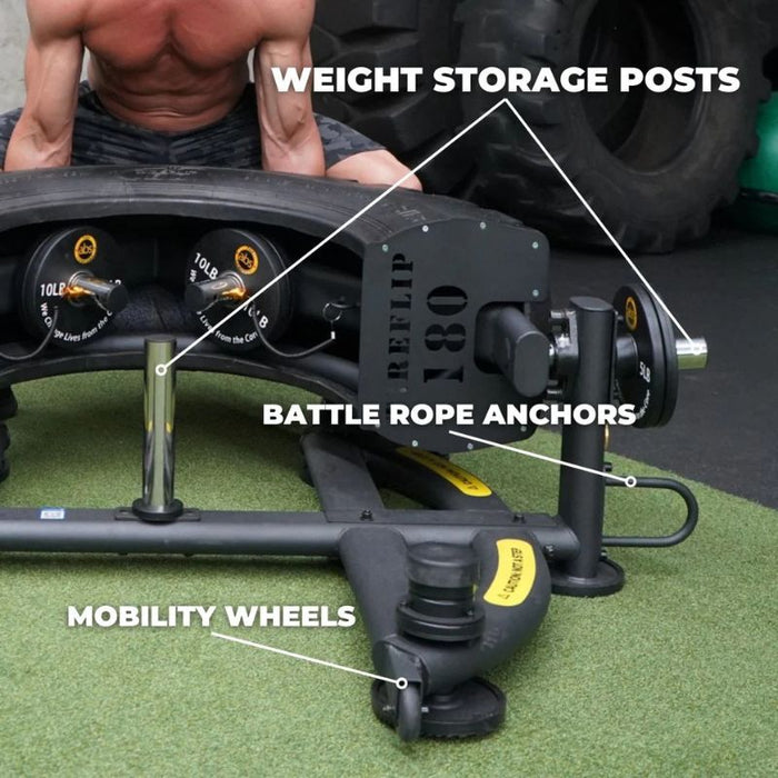 The Abs Company TireFlip 180 tire flip weight storage posts anchors