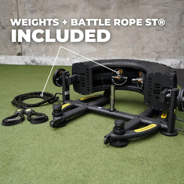 The Abs Company TireFlip 180 weights battle rope included