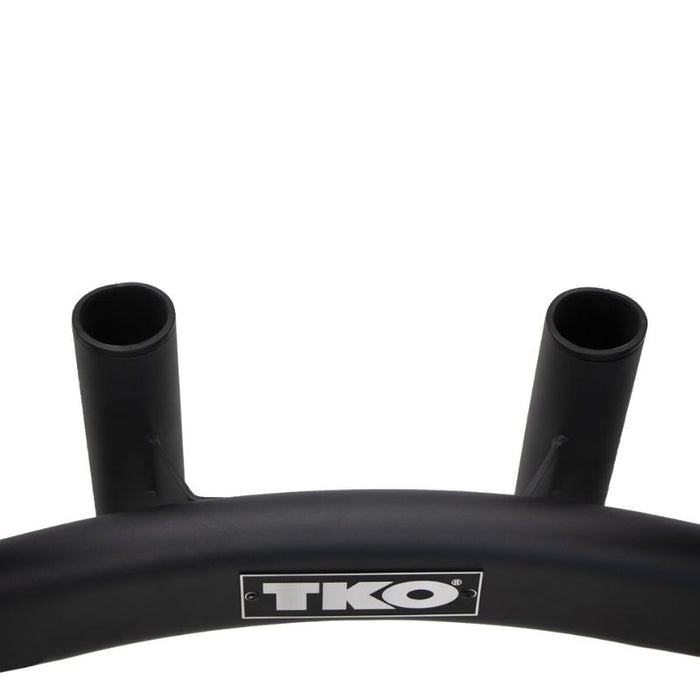 TKO 255lb Rubber Olympic Plate Set with A-Frame Plate Tree frame