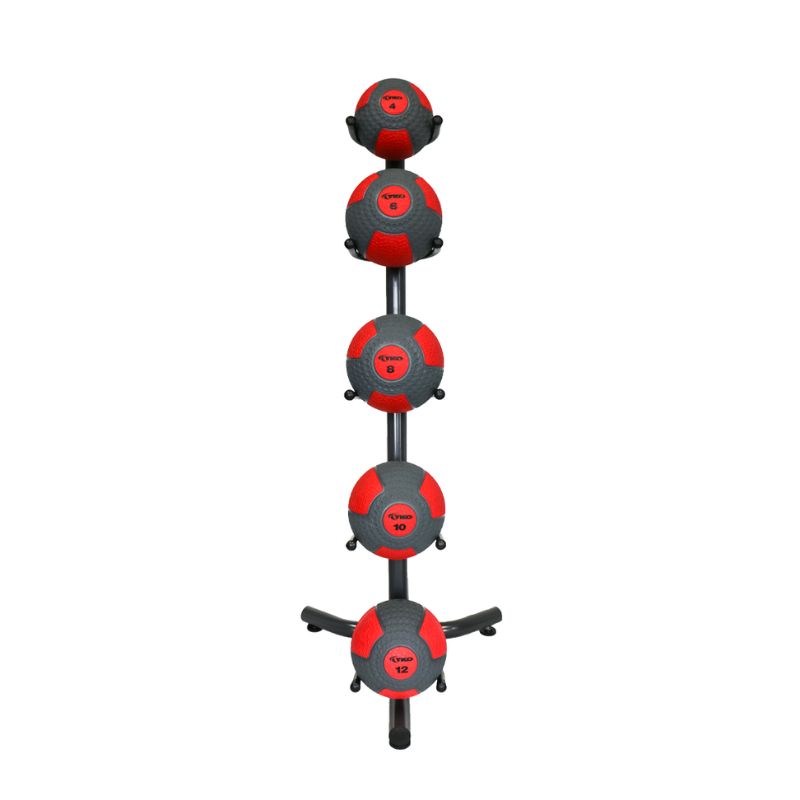 TKO 4-12lb Medicine Ball Set with 5-Ball Rack