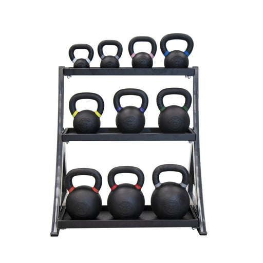 TKO 4-36kg Cast Kettlebell Set with 3-Tier Rack