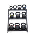 TKO 4-36kg Cast Kettlebell Set with 3-Tier Rack