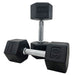 TKO 5-100lb Rubber Hex Dumbell Set with 3-Tier Shelf Rack