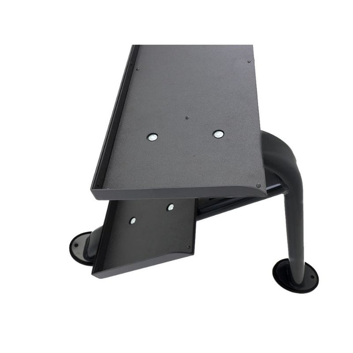 TKO 5-50lb Rubber Hex Dumbbell Set with 2-Tier Rack empty side view