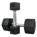TKO 5-50lb Tri-Grip Rubber Hex Dumbbell Set with Vertical Rack assorted