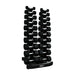 TKO 5-50lb Tri-Grip Rubber Hex Dumbbell Set with Vertical Rack