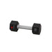 TKO 5-50lb Tri-Grip Urethane Hex Dumbbell Set with 3-Tier Rail Rack 10lb single