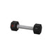 TKO 5-50lb Tri-Grip Urethane Hex Dumbbell Set with 3-Tier Rail Rack 5lb single