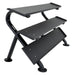 TKO 5-75lb Rubber Hex Dumbbell Set with 3-Tier Rack empty rack