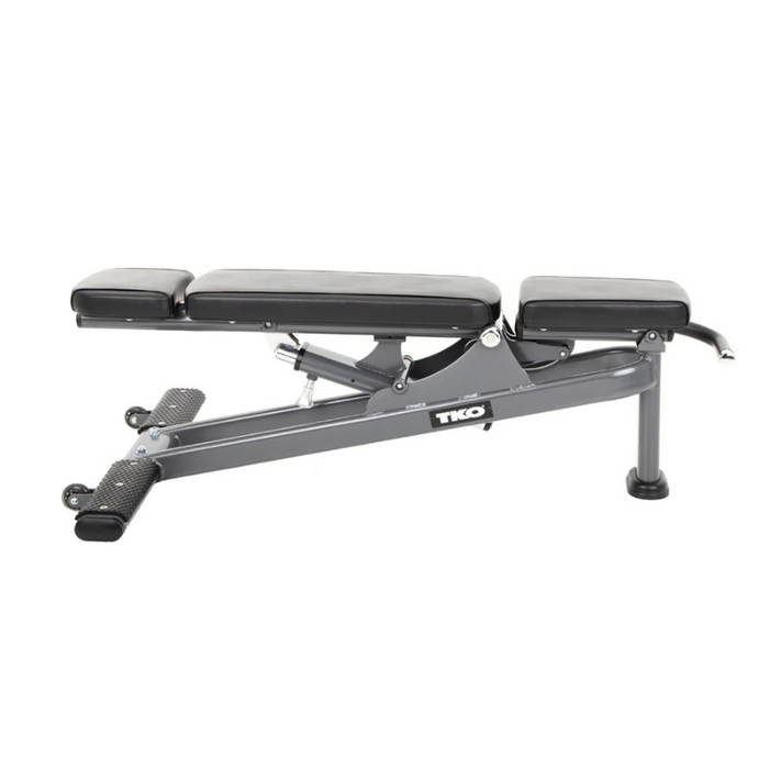 TKO Strength 874MA Commercial Multi-Angle Adjustable Bench Side View with Back Pad Flat