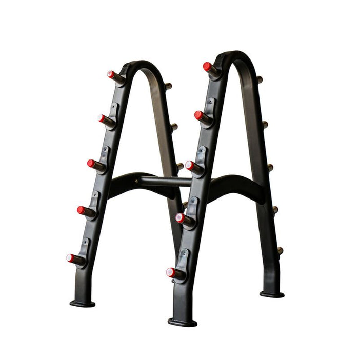 TKO Fixed Rubber EZ Curl Bar Set, 20-110lbs with Rack empty