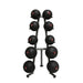 TKO Strength 10 Medicine Ball Storage Rack 849MB-10 Loaded Black