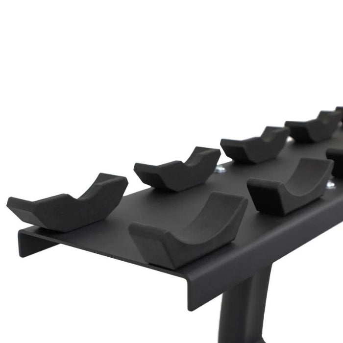TKO Strength 10-Pair Dumbbell Saddle Rack 7051B-BK Saddle Close Up