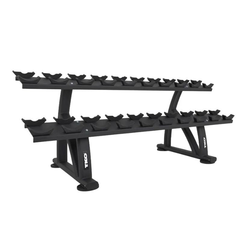 TKO Strength 10-Pair Dumbbell Saddle Rack 7051B-BK