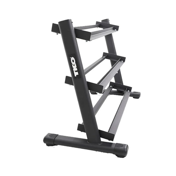 TKO Strength 3-Tier Rail Dumbbell Rack side view