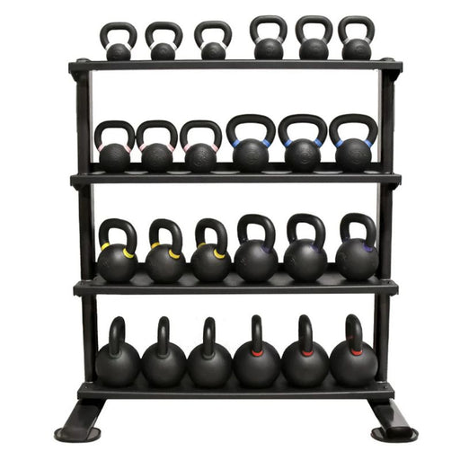TKO Strength 4-Tier Horizontal Kettlebell Tray Rack 895KR-4B Front Loaded