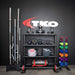 TKO Strength 4-Tier Horizontal Kettlebell Tray Rack 895KR-4B Full Setup