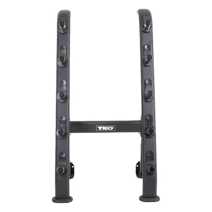 TKO Strength 5 Barbell Storage Rack 845BBR-BK Front View