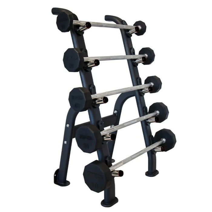 TKO Strength 5 Barbell Storage Rack 845BBR-BK Loaded