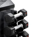 TKO Strength 8 Pair Vertical Dumbbell Holder With Dumbbells Closeup