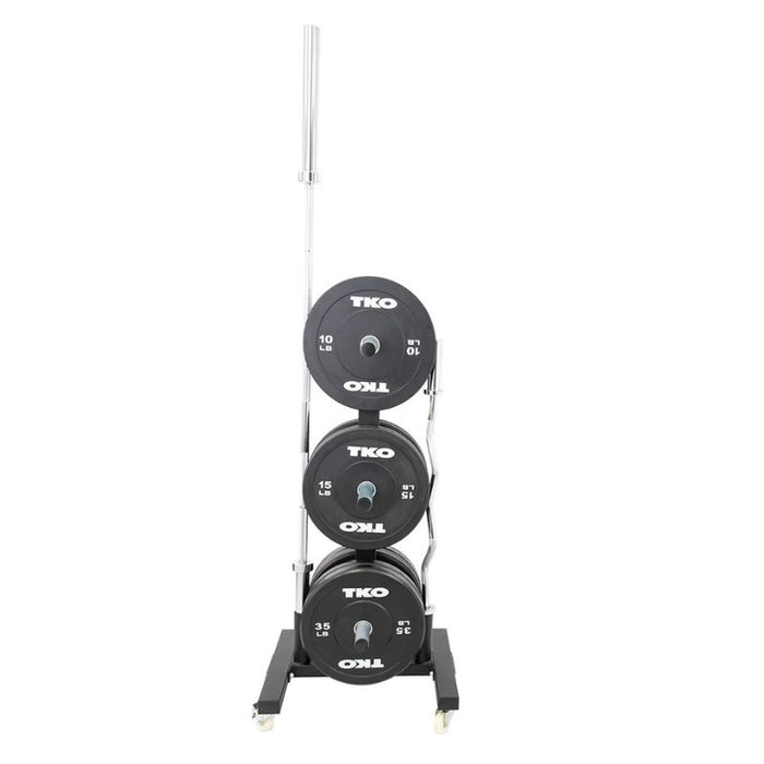 TKO Strength Bumper Plate Rack with Wheels 851VBR Loaded