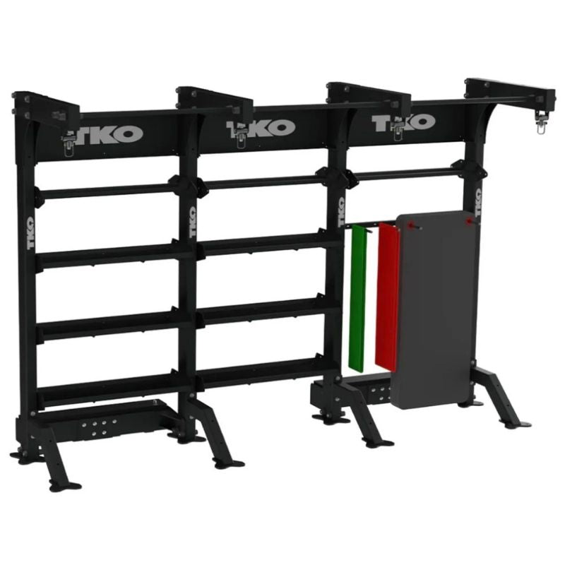 TKO Strength Freestanding Triple Suspension Bay with Mat Rack