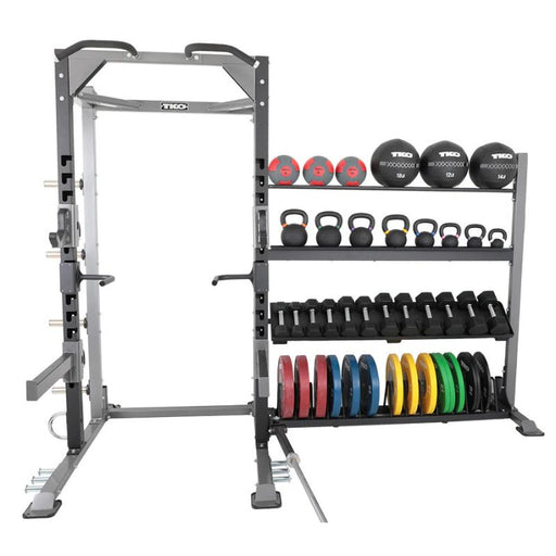 TKO Strength Half Rack with Storage 921HR-STRG with Storage Loaded