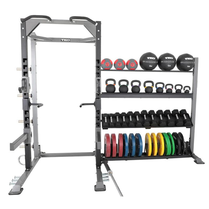 TKO Strength Half Rack with Storage 921HR-STRG with Storage Loaded
