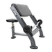TKO Strength Preacher Curl Bench front side view with barbell