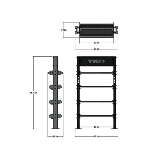 TKO Strength Single Storage Bay DB-SSB-848 Dimensions