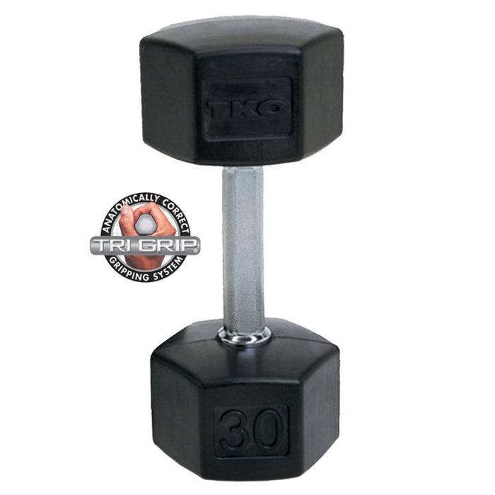 TKO Strength Tri-Grip Hex Dumbbell Set 30lb single