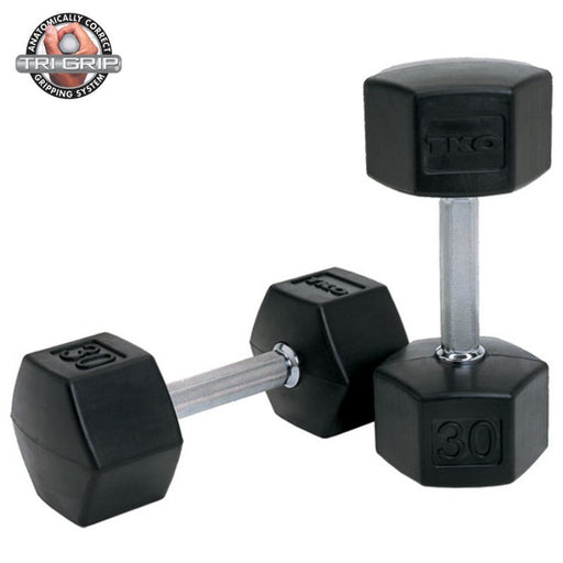 TKO Strength Tri-Grip Hex Dumbbell Set 30lb pair