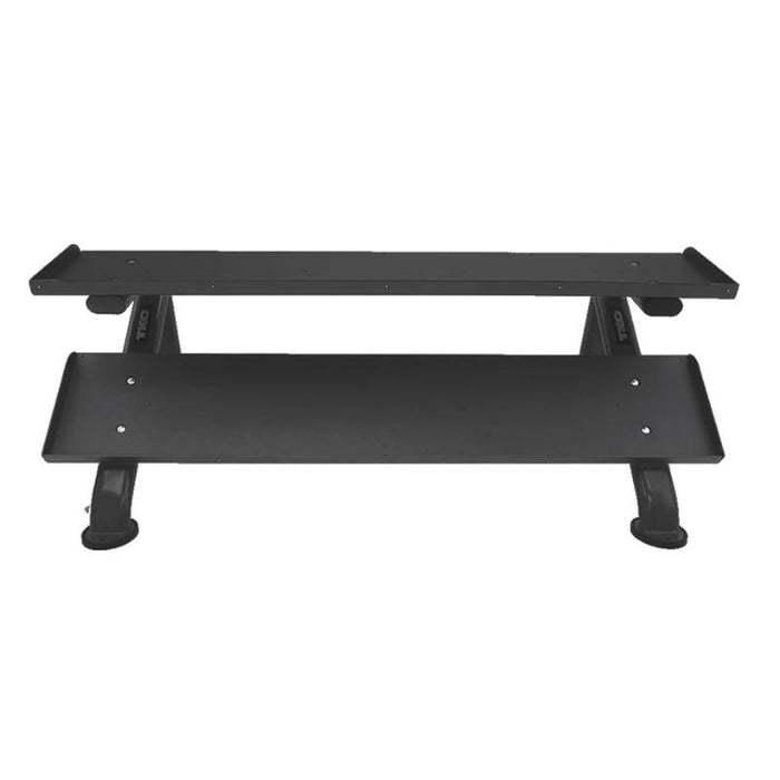 TKO Strength 2-Tier Horizontal Dumbbell Rack 889HDR-BK Front View