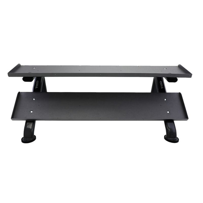 TKO Tri-Grip Rubber Hex Dumbbell Set with Rack empty