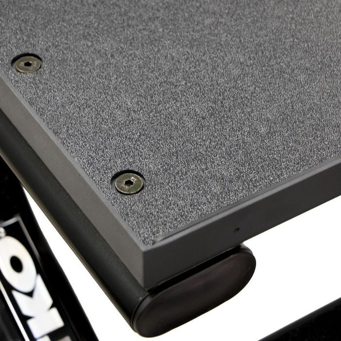 TKO Tri-Grip Urethane Hex Dumbbell Set with Horizontal Dumbbell Rack shelf closeup