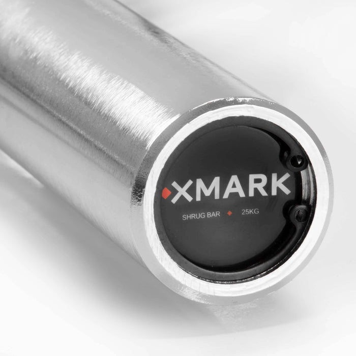 XMark Fitness Chrome Olympic Shrug Bar with Raised Handles XM-3686