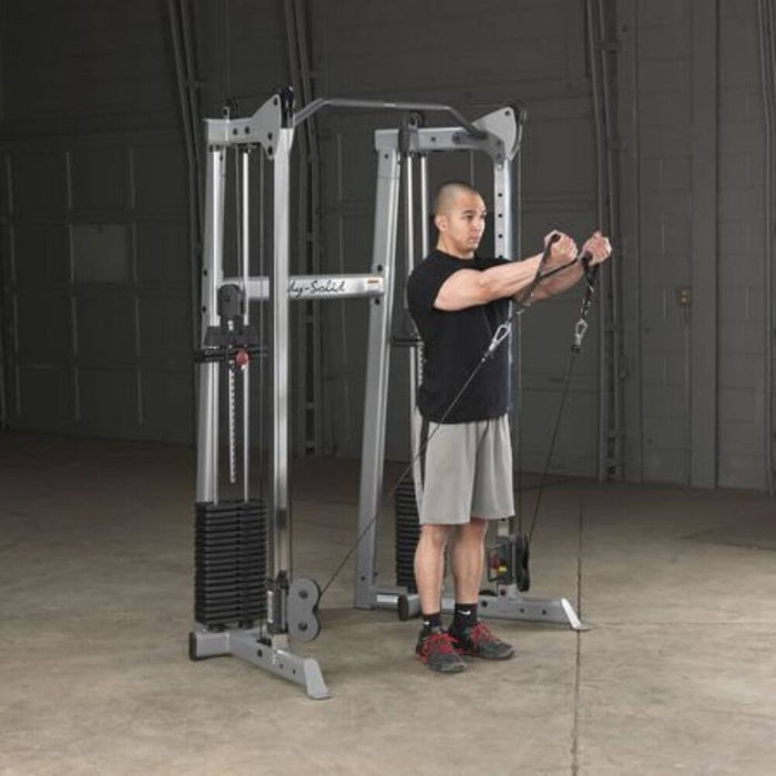 Body-Solid GDCC210 Compact Functional Training Center Low Pull Standing