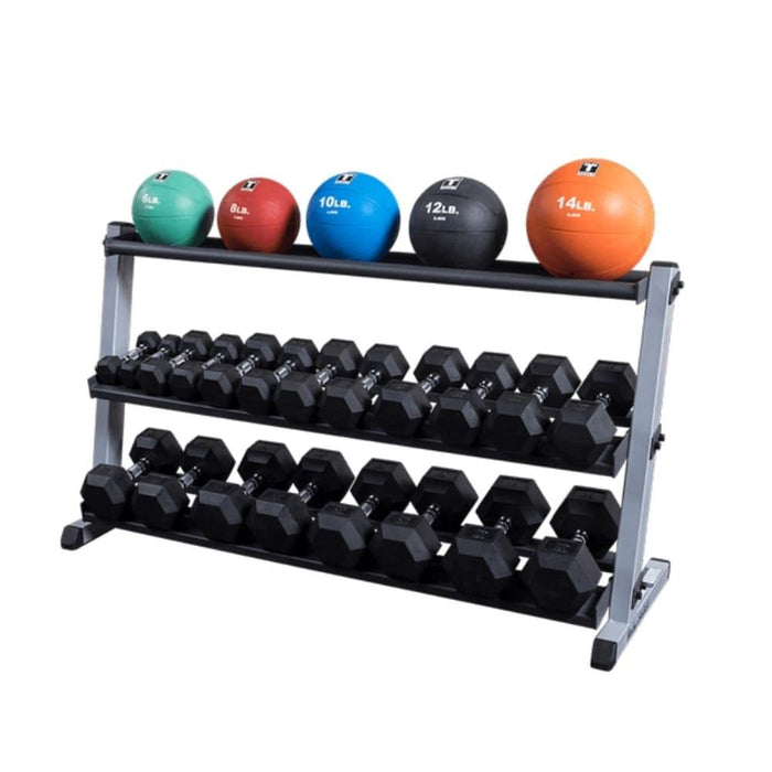 Body-Solid GDR60 Pro Dumbbell Rack With Optional Tray And Different MB And Hex DB