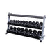 Body-Solid GDR60 Pro Dumbbell Rack With Optional Tray And Top Empty And Hex DB