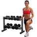 Body-Solid Powerline PDR282X Two Tier Dumbbell Rack Front View