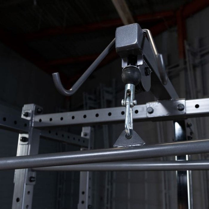 Body-Solid Powerline PLA500 Half Rack Lat Attachment Close Up