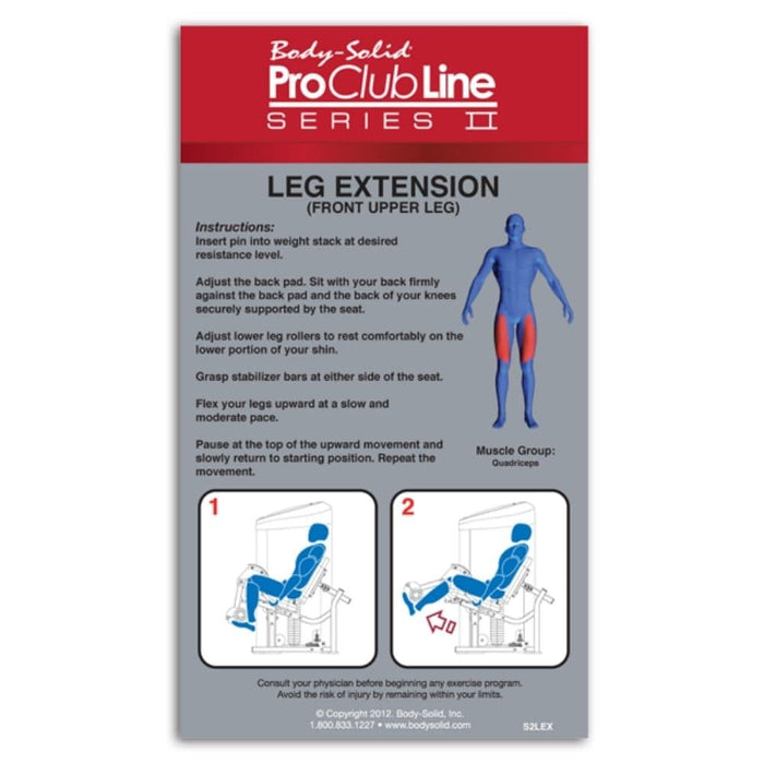 Body-Solid ProClub S2LEX Series II Leg Extension Features