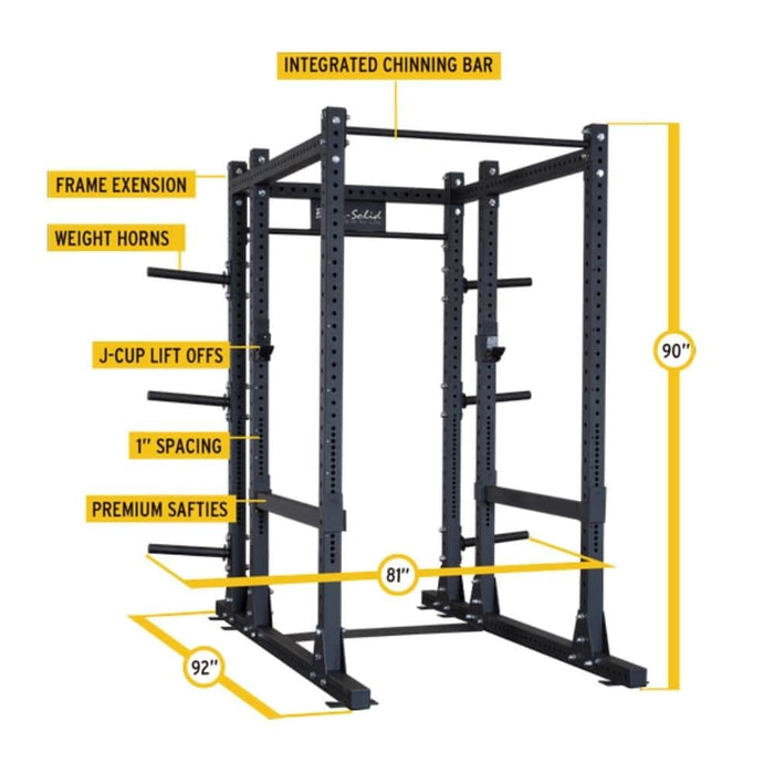 Body-Solid ProClub SPR1000BACK Commercial Extended Power Rack Dimension