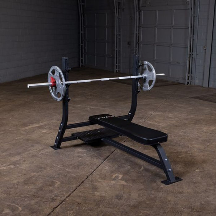 Body-Solid Pro Clubline SOFB250 Olympic Flat Bench With Barbell