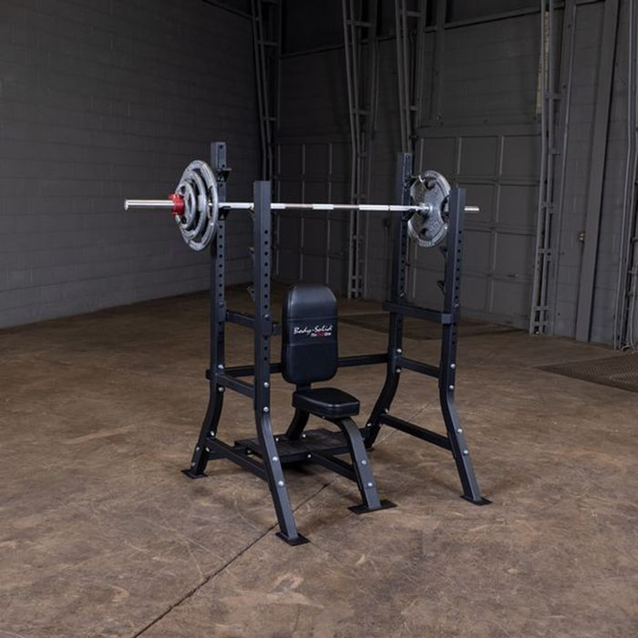 Body-Solid Pro Clubline SOSB250 Shoulder Press Bench With Barbell