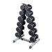 Body-Solid GDR44 2 Tier Vertical Dumbbell Rack With Rubber Coated Hex DUmbbells