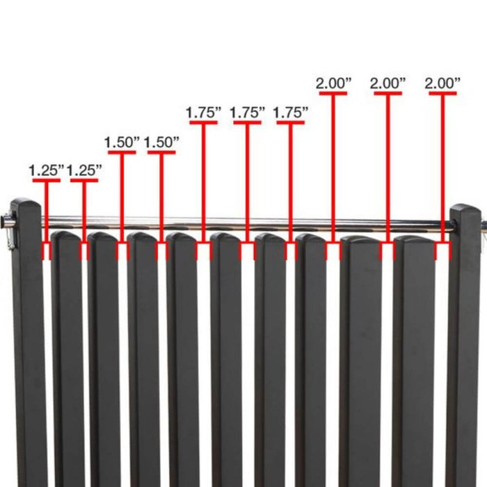 Body-Solid GDR500 Commercial Dumbbell Rack Gap Sizes