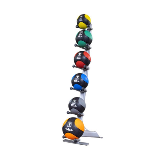 Body-Solid GMR10 Medicine Ball Rack 3D View With Medicine Balls