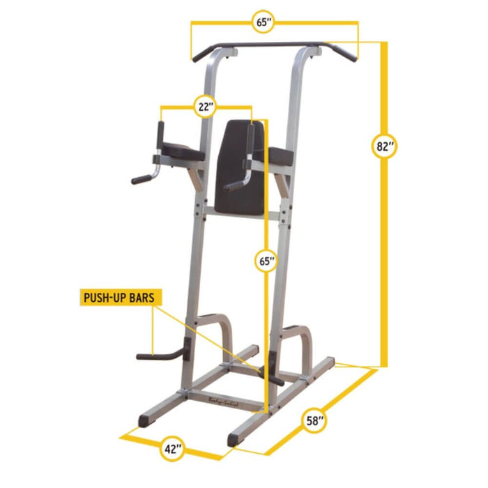 Body-Solid GVKR82 Deluxe Vertical Knee Raise Dimensions